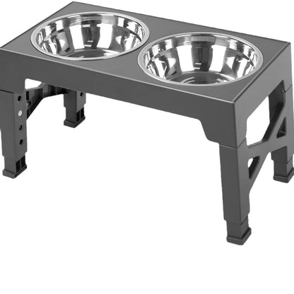 Adjustable Height Pet Feeding Bowl with Stainless Steel and Slow Feeder