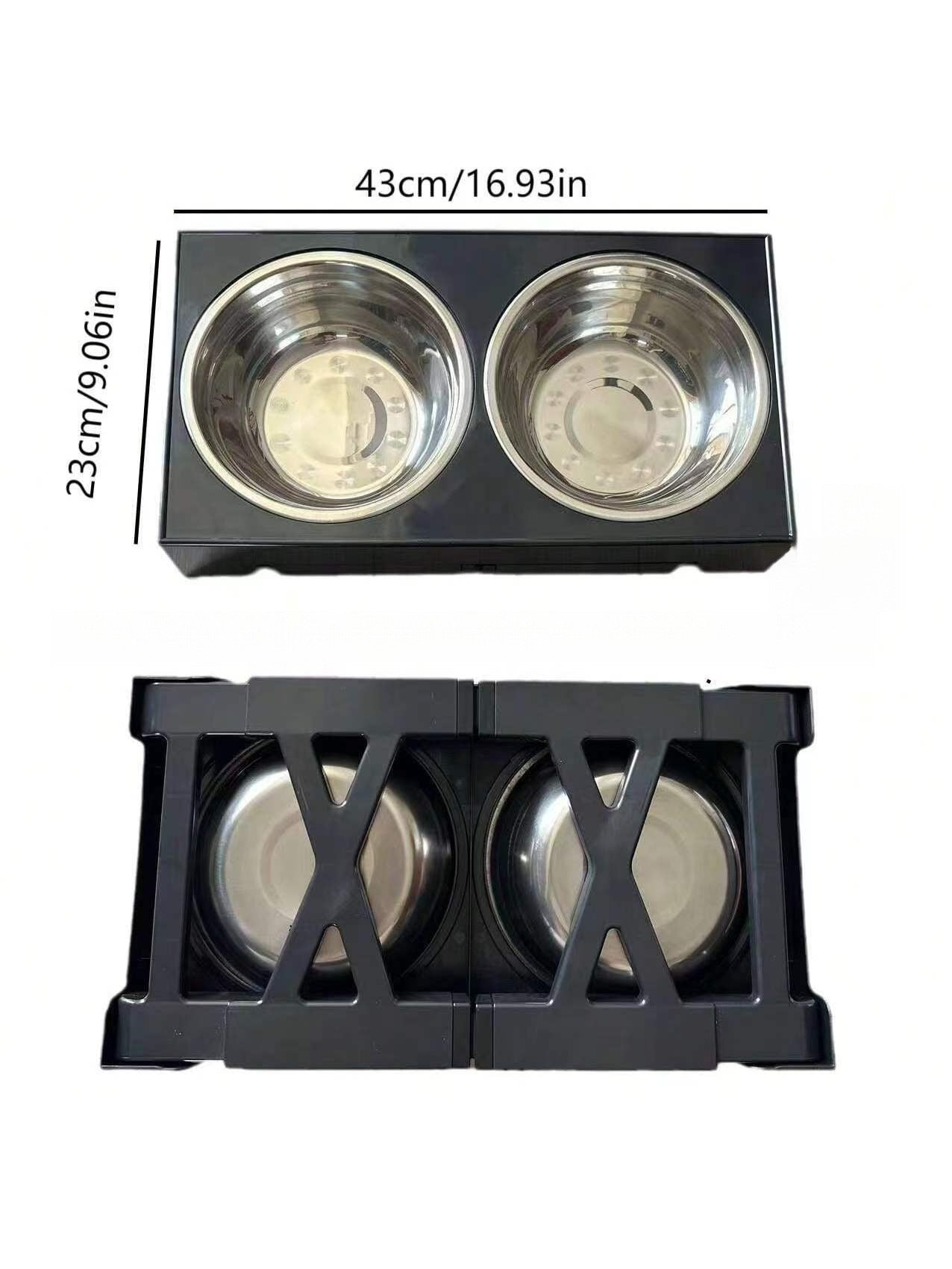 Adjustable Height Pet Feeding Bowl with Stainless Steel and Slow Feeder