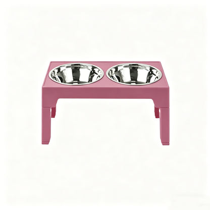 Adjustable Height Pet Feeding Bowl with Stainless Steel and Slow Feeder